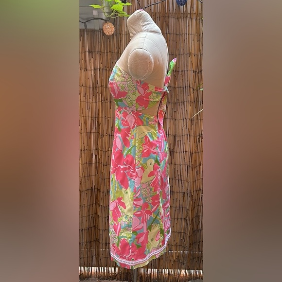 Lilly Pulitzer Strapless Dress, US Size 6, Bird and Flower Pattern - Picture 3 of 8